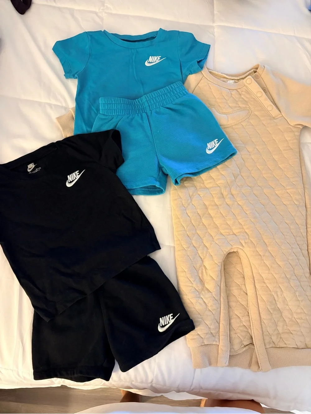 Nike Kids Matching Sets in Black, Teal, and Beige - Picture 1 of 1